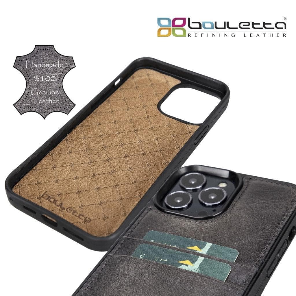 Flexible Leather Back Cover with Card Holder for iPhone 13 Series Bouletta LTD