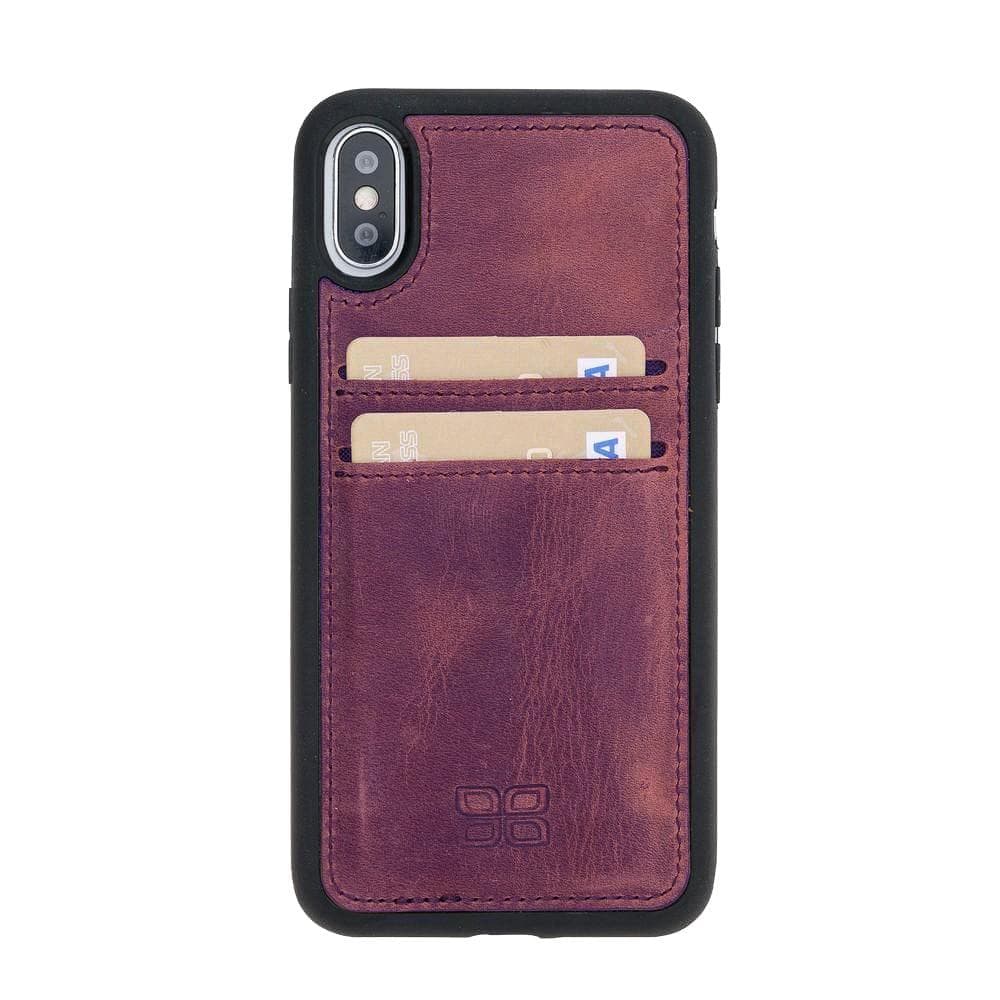Flexible Leather Back Cover with Card Holders for Apple iPhone X Series Antic Purple / iPhone XR Bouletta LTD