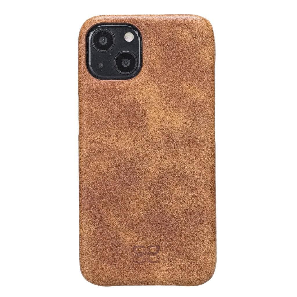 Full Leather Coating Back Cover for Apple iPhone 13 Series iPhone 13 Mini / Tiguan Tan Bouletta LTD