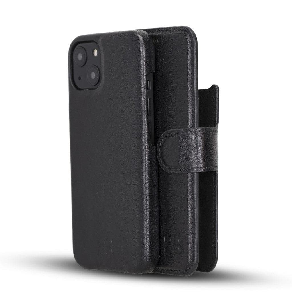 Full Leather Coating Detachable Wallet Case for Apple iPhone 13 Series iPhone 13 / Black Bouletta LTD