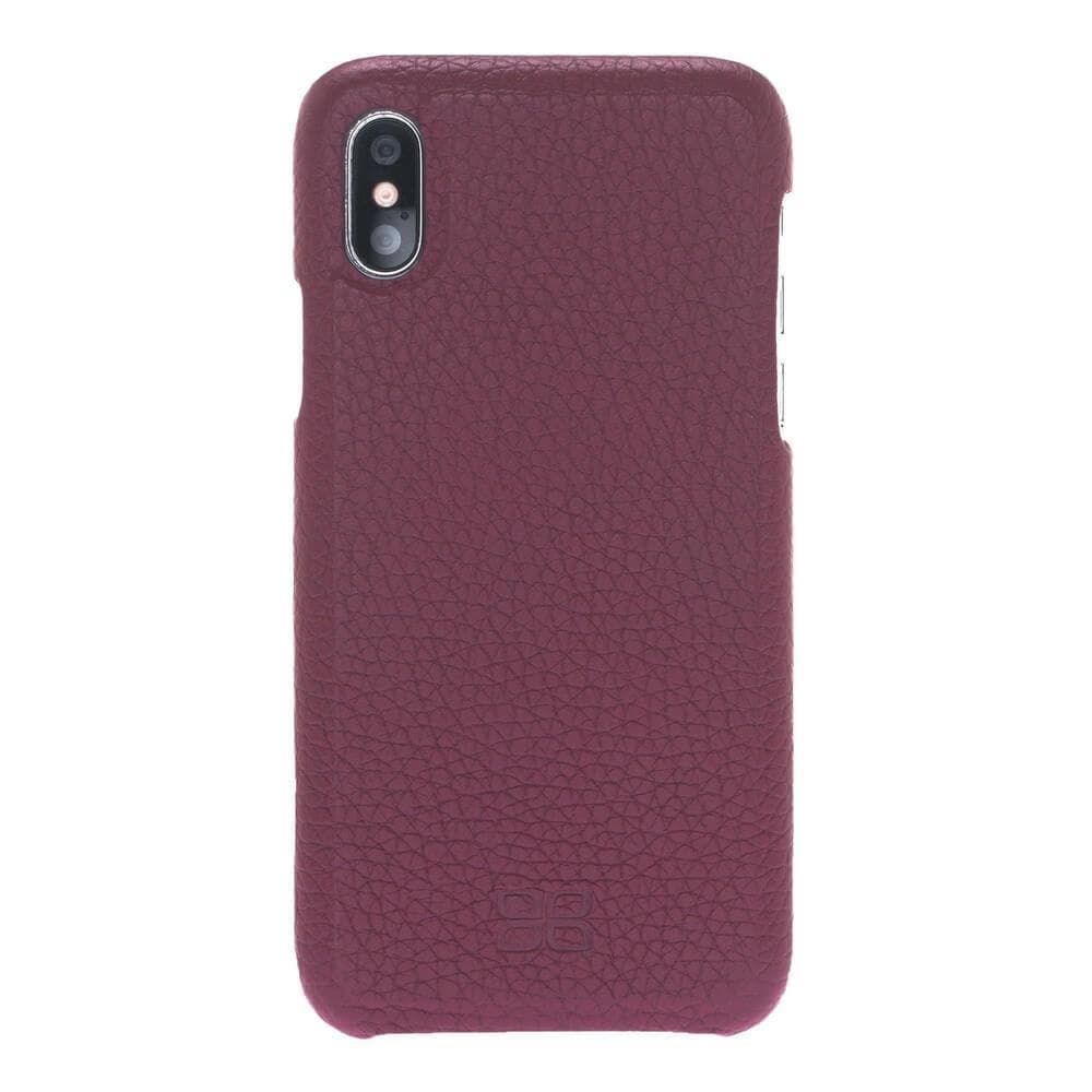 Apple iPhone X and iPhone XS Full Covered Genuine Leather Case Purple Bouletta LTD