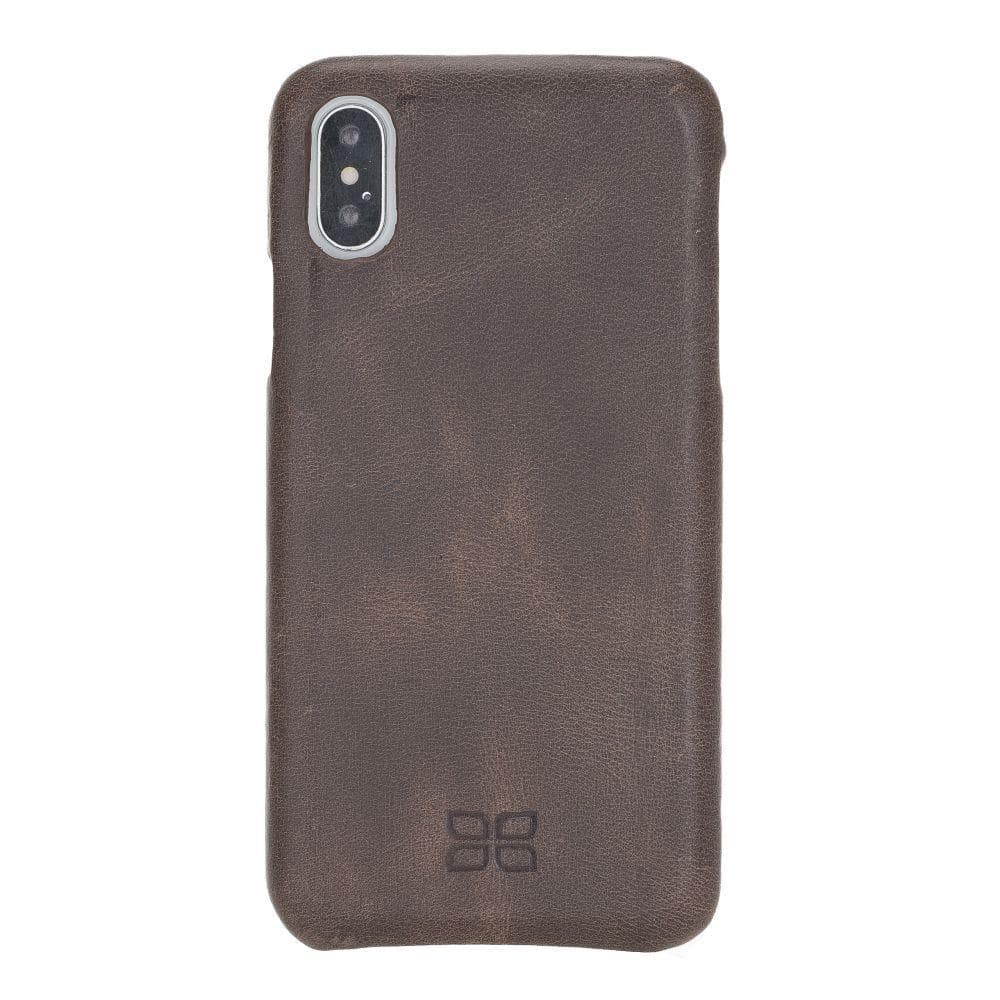 Apple iPhone X and iPhone XS Full Covered Genuine Leather Case Dark Brown Bouletta LTD