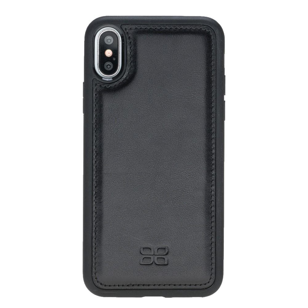 Apple iPhone X and iPhone XS Leather Case - Flexible Leather Cover Black Bouletta LTD