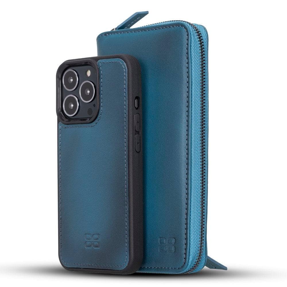 Detachable Leather Zipper Wallet Cases for Apple iPhone 13 Series iPhone 13 Pro 6.1" / Blue Bouletta LTD
