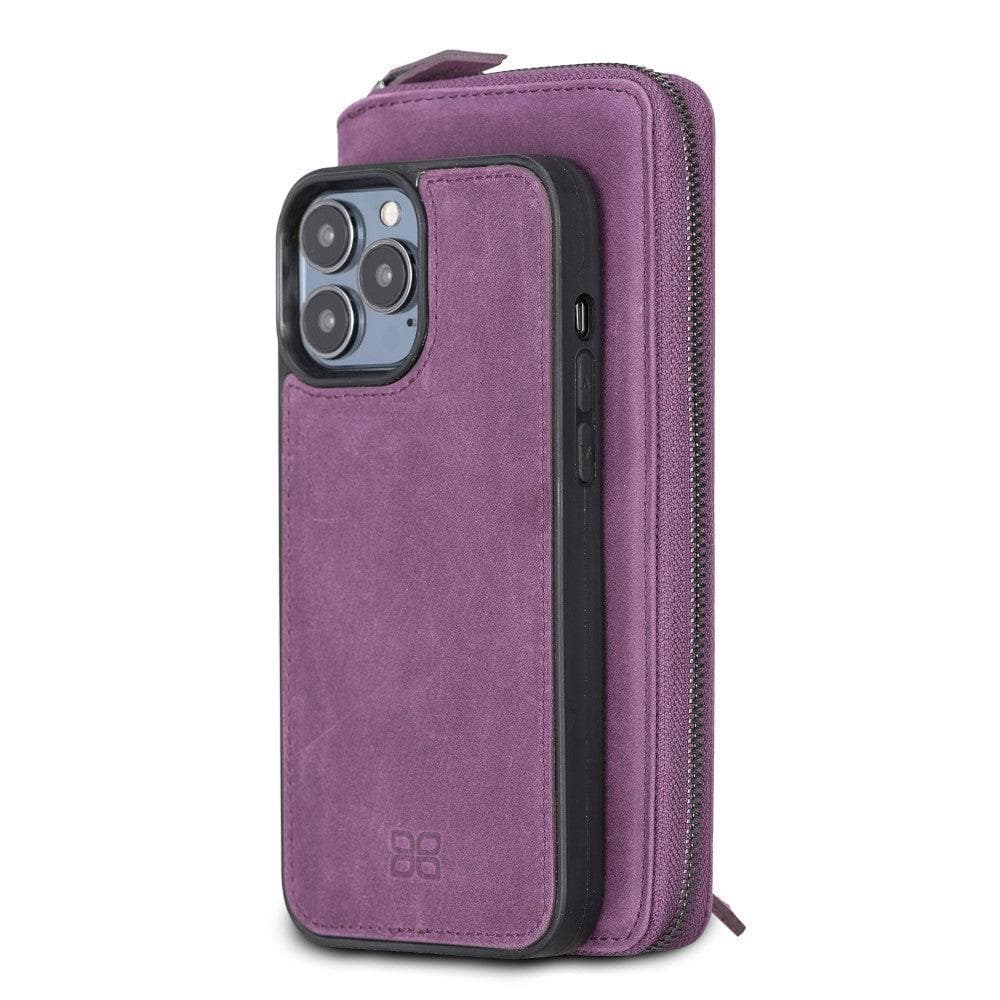 Detachable Leather Zipper Wallet Cases for Apple iPhone 13 Series iPhone 13 Pro 6.1" / Purple Bouletta LTD