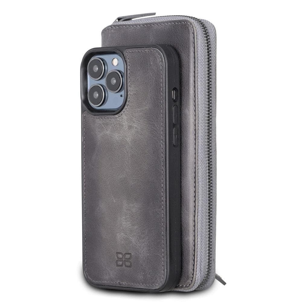 Detachable Leather Zipper Wallet Cases for Apple iPhone 13 Series iPhone 13 Pro 6.1" / Gray Bouletta LTD