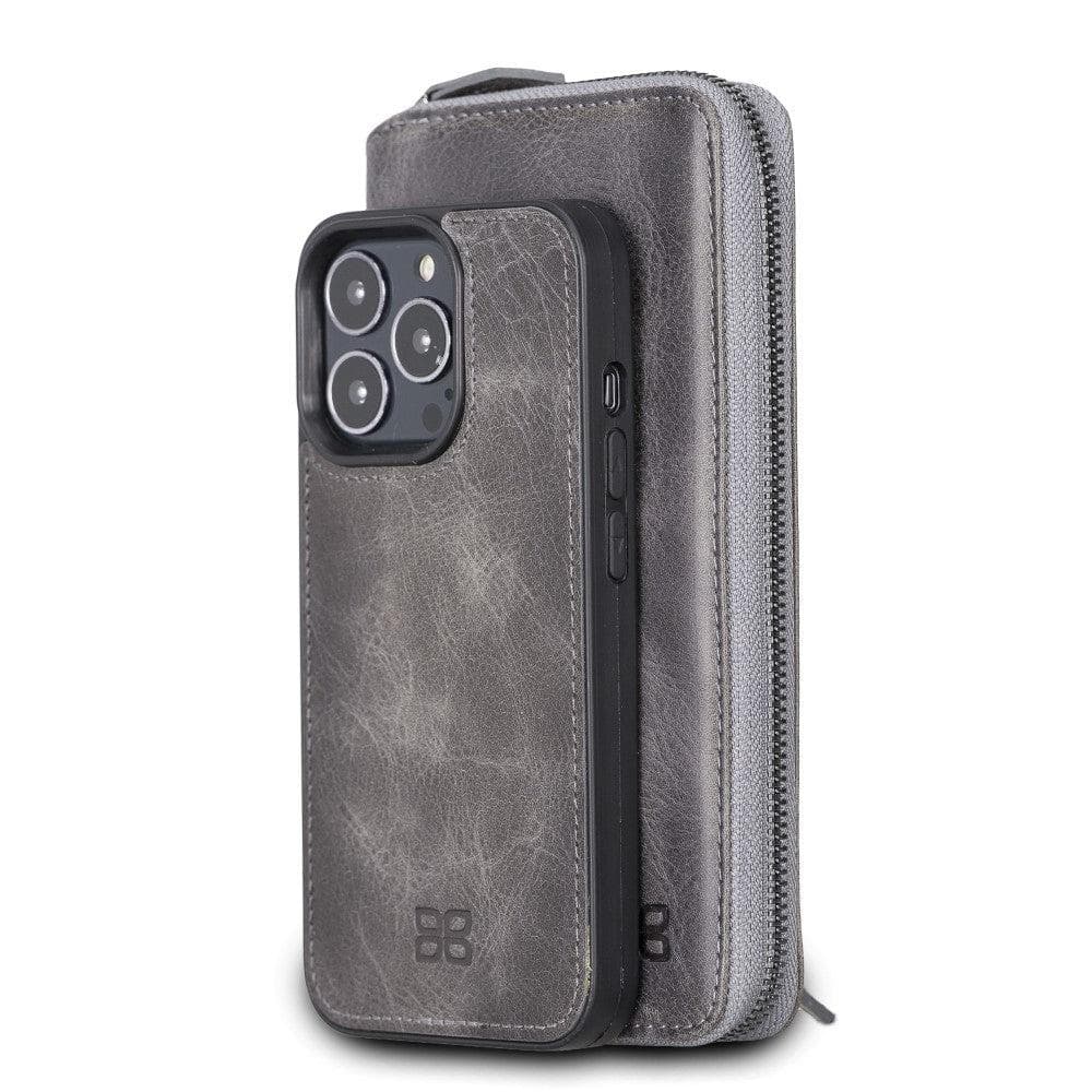 Detachable Leather Zipper Wallet Cases for Apple iPhone 13 Series iPhone 13 Pro Max 6.7" / Gray Bouletta LTD