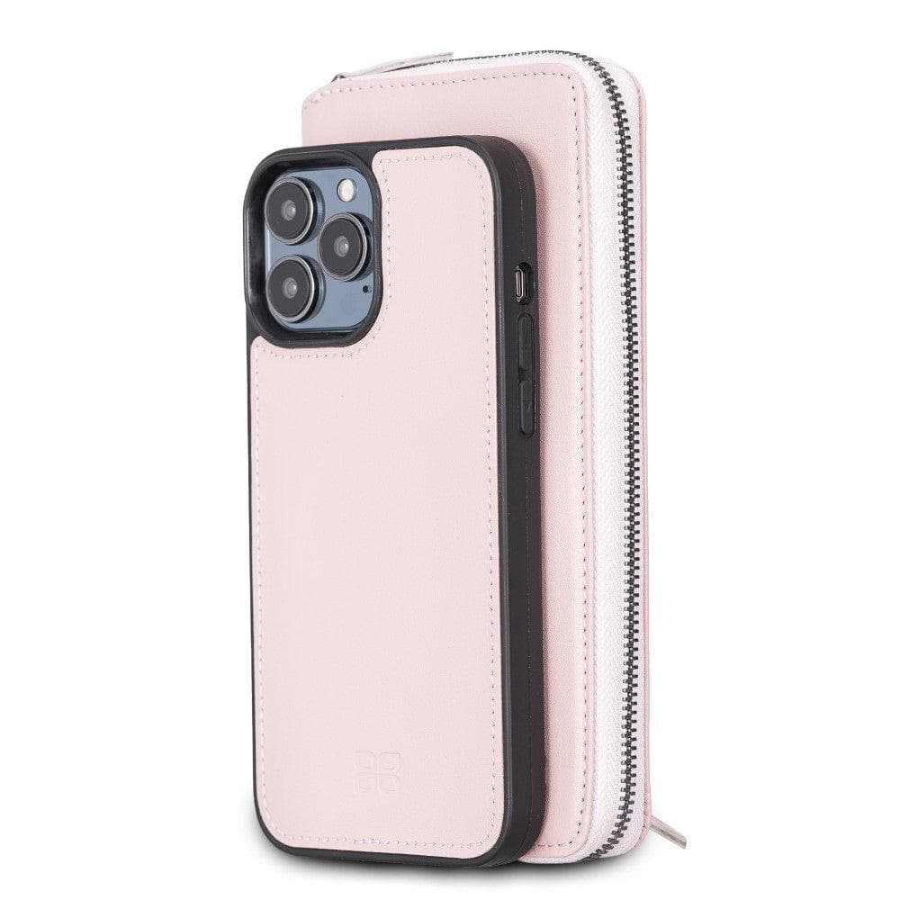 Detachable Leather Zipper Wallet Cases for Apple iPhone 13 Series iPhone 13 Pro Max 6.7" / Pink Bouletta LTD