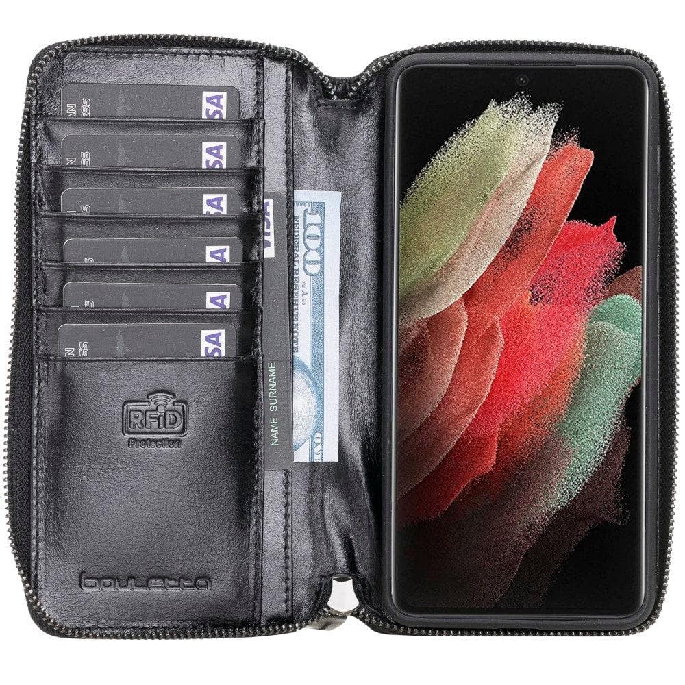 Detachable Leather Zipper Wallet Cases for Samsung Galaxy S21 Series Bouletta LTD