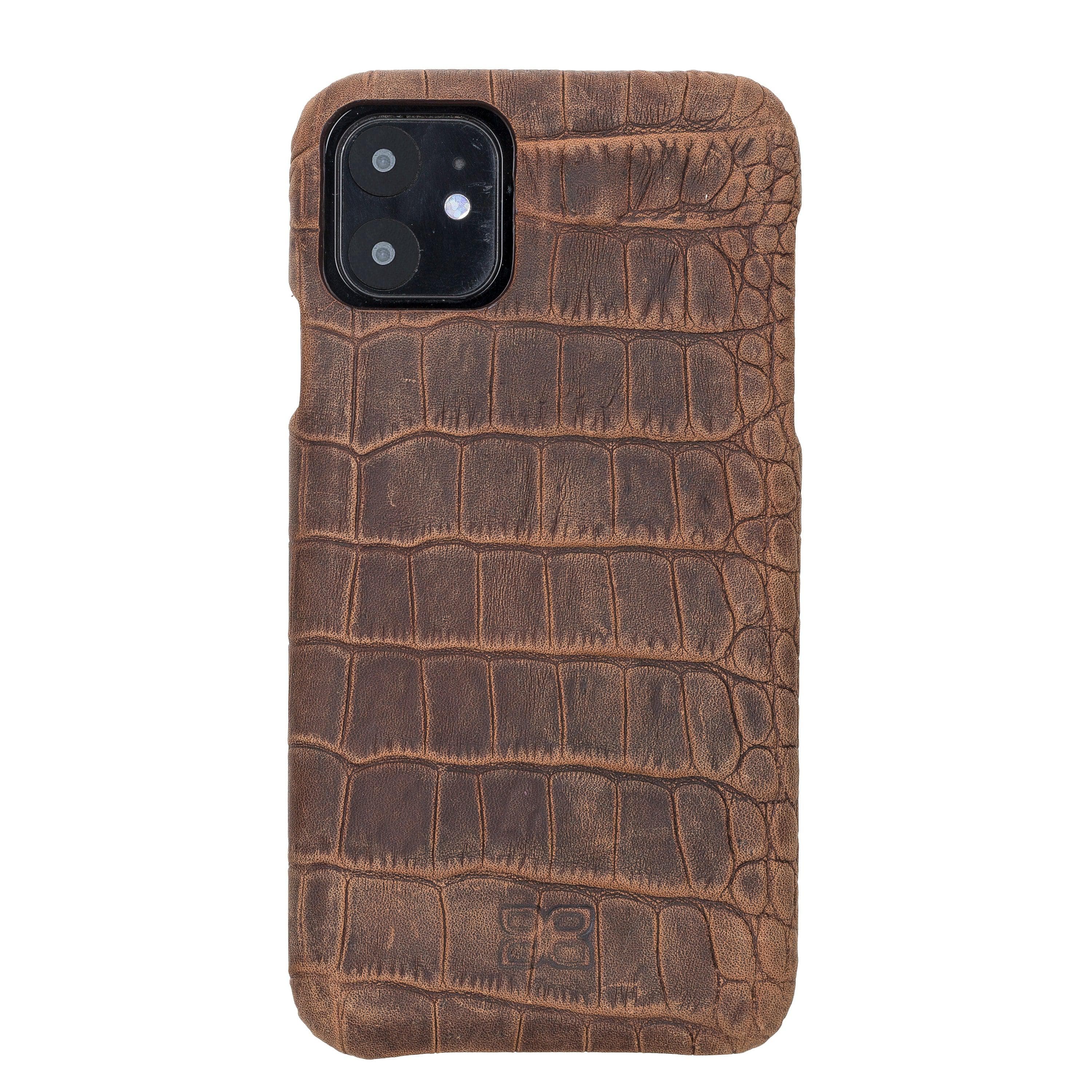 Bouletta Fully Leather Back Cover for Apple iPhone 11 Series İPhone 11 / Dragon Brown Bouletta LTD