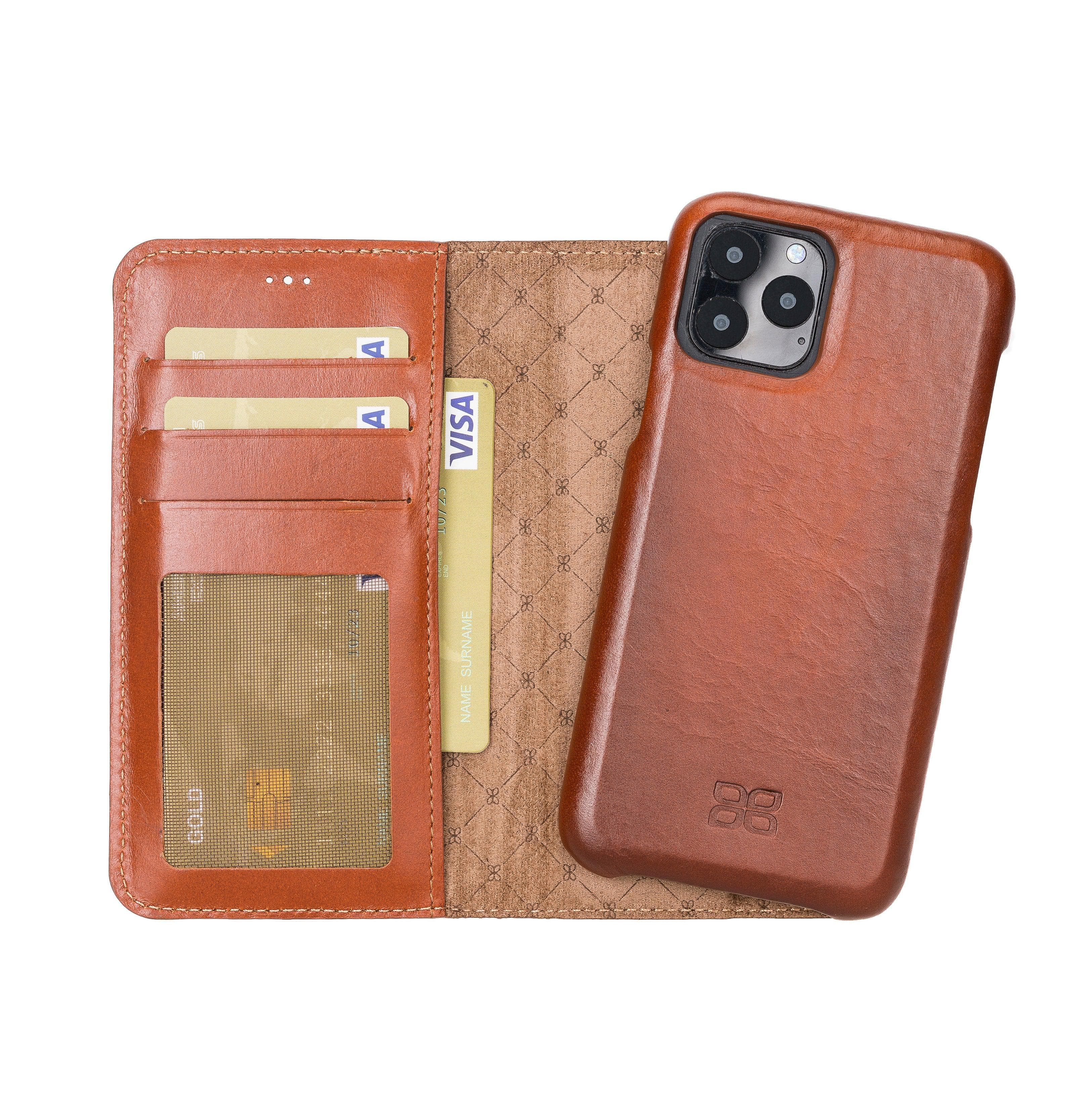 Detachable Fully Covering Leather Wallet Case For Apple iPhone 11 Series iPhone 11 Pro / Tan Bouletta LTD