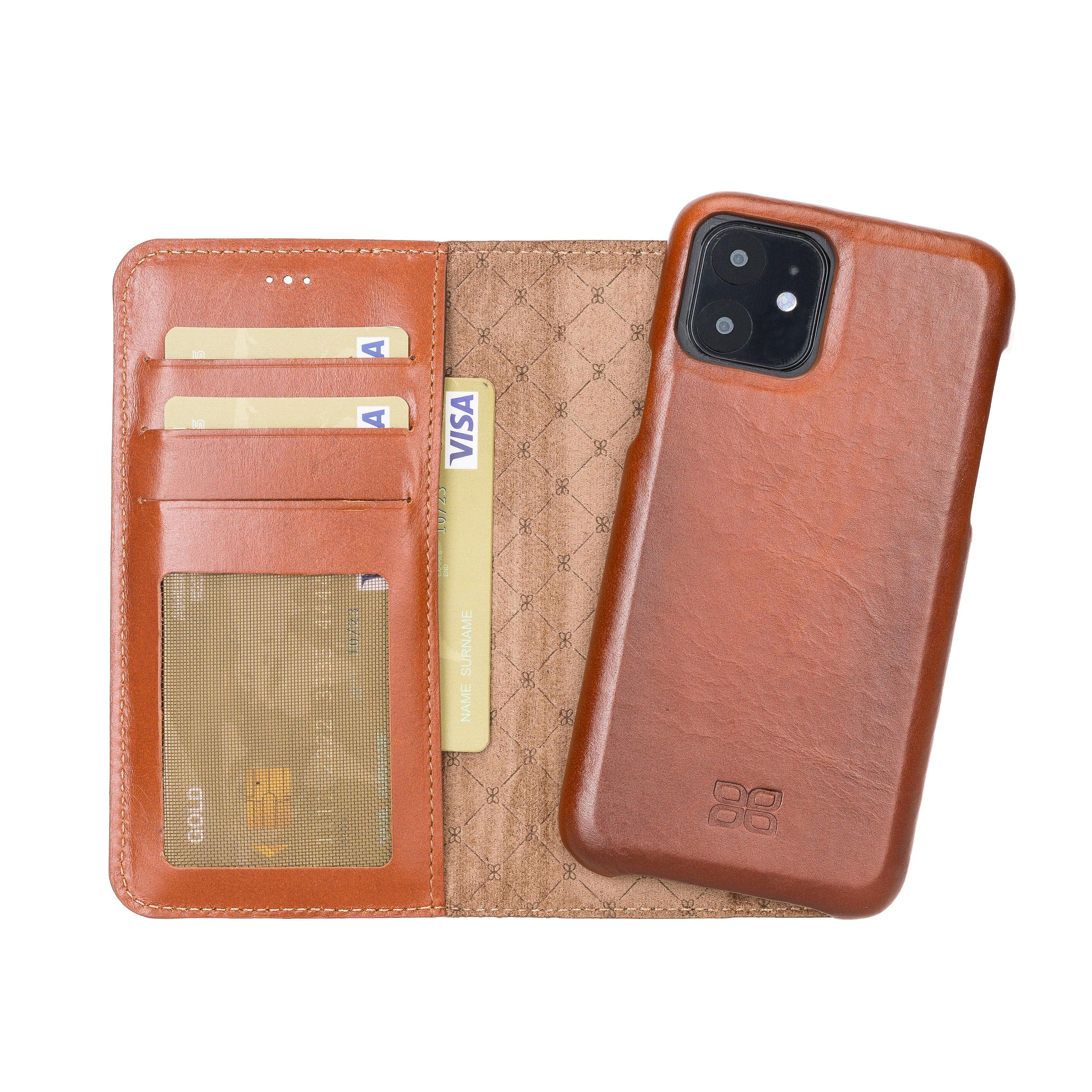 Detachable Fully Covering Leather Wallet Case For Apple iPhone 11 Series iPhone 11 / Tan Bouletta LTD