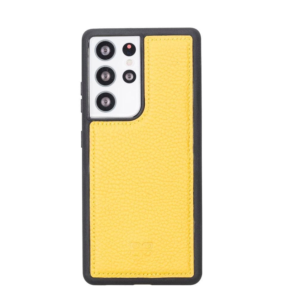 Flex Cover Back Leather Cases for Samsung Galaxy S21 Series S21 Ultra 6.8" / Yellow Bouletta LTD