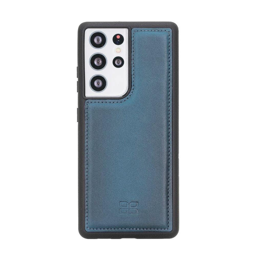 Flex Cover Back Leather Cases for Samsung Galaxy S21 Series S21 Ultra 6.8" / Blue Bouletta LTD