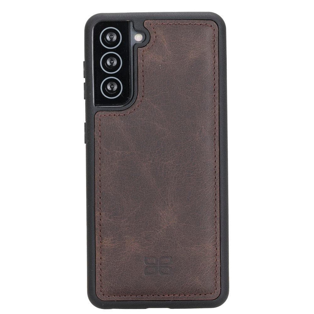 Flex Cover Back Leather Cases for Samsung Galaxy S21 Series S21 6.2" / Dark Brown Bouletta LTD
