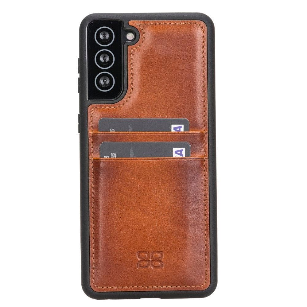 Flex Cover Back with Card Holder Leather Cases for Samsung Galaxy S21 Series S21 Plus 6.7" / Tan Bouletta LTD