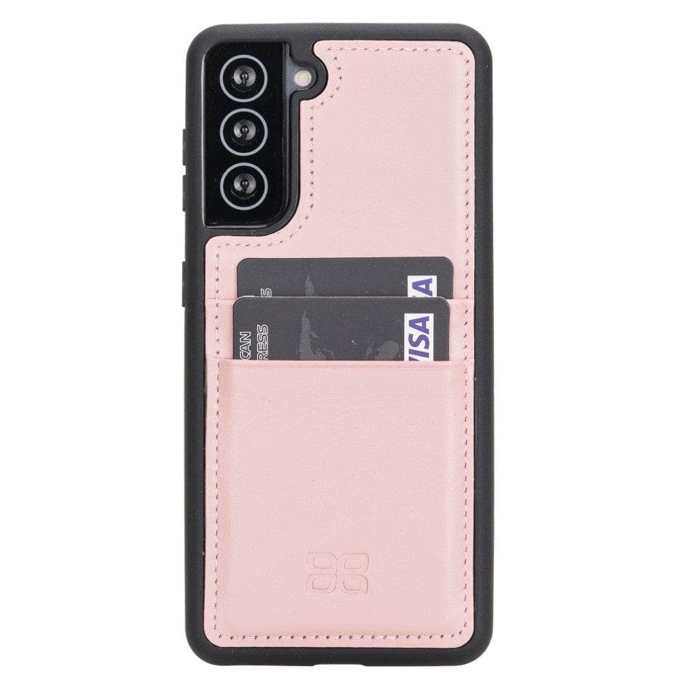 Flex Cover Back with Card Holder Leather Cases for Samsung Galaxy S21 Series S21 6.2" / Pink Bouletta LTD
