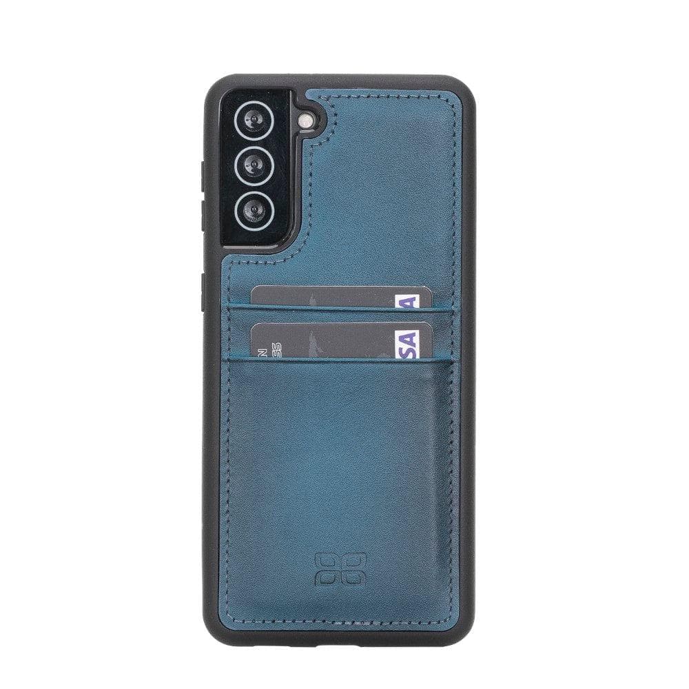 Flex Cover Back with Card Holder Leather Cases for Samsung Galaxy S21 Series S21 6.2" / Blue Bouletta LTD