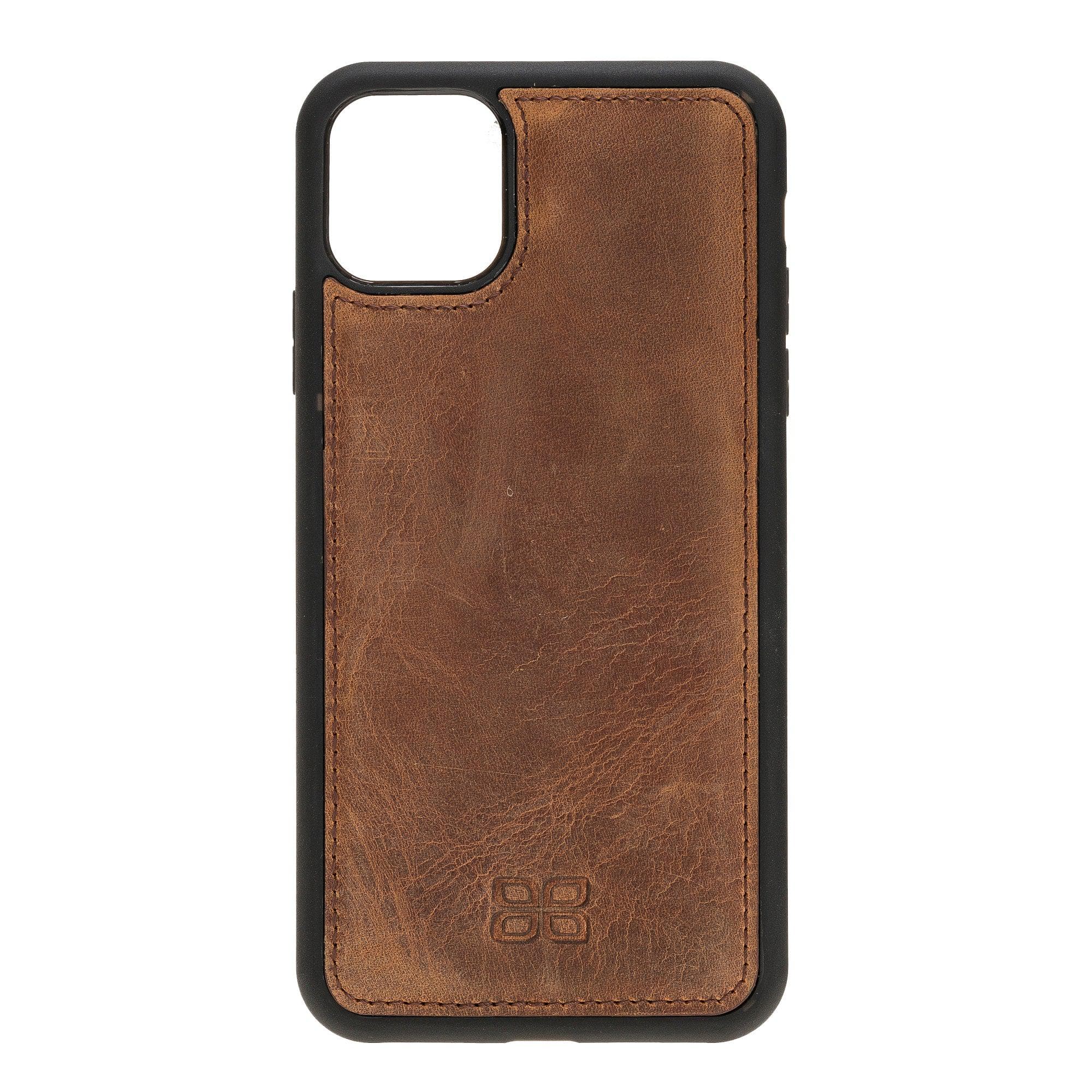 Flex Cover Leather Back Cover Case for Apple iPhone 11 Series iPhone 11 Promax 6.5" / Antic Brown Bouletta LTD