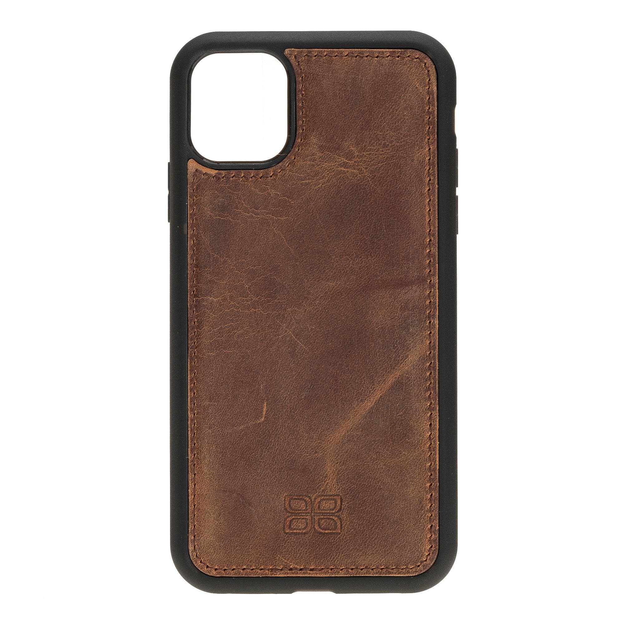 Flex Cover Leather Back Cover Case for Apple iPhone 11 Series iPhone 11 6.1" / Antic Brown Bouletta LTD
