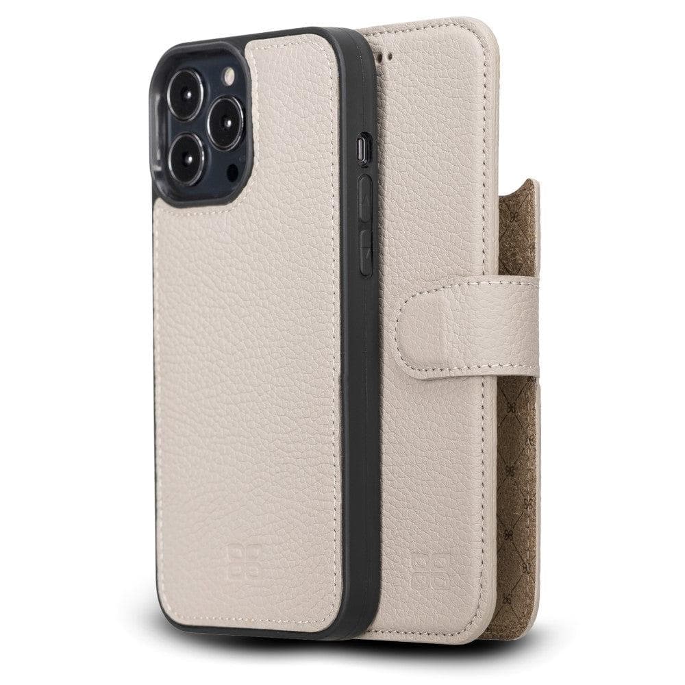 Limited Edition Apple iPhone 13 Pro Max and iPhone 13 Pro Detachable Leather Wallet Case Mink / iPhone 13 Pro Max 6.7" Bouletta LTD