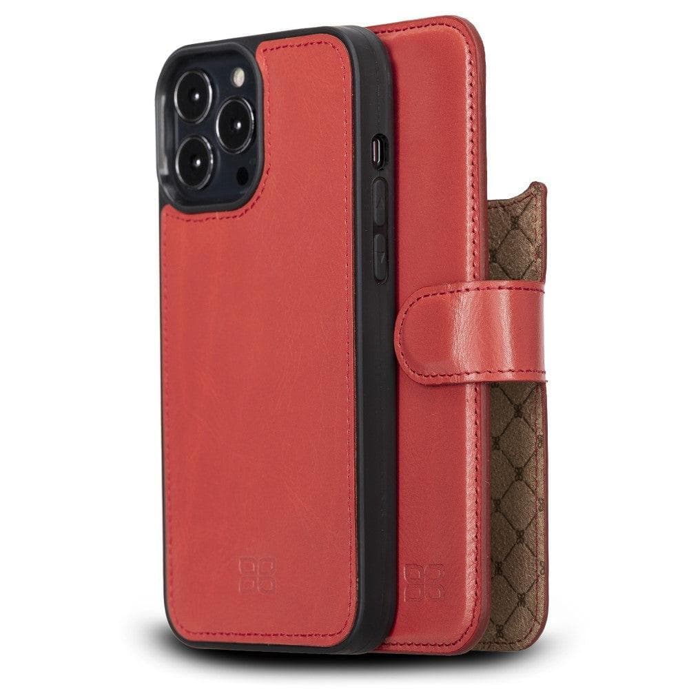 Limited Edition Apple iPhone 13 Pro Max and iPhone 13 Pro Detachable Leather Wallet Case Orange Red / iPhone 13 Pro Max 6.7" Bouletta LTD