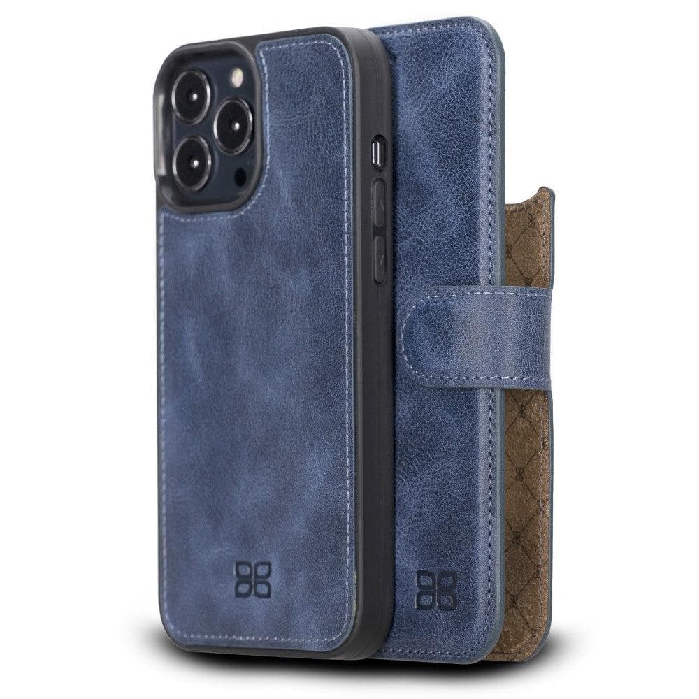 Limited Edition Apple iPhone 13 Pro Max and iPhone 13 Pro Detachable Leather Wallet Case Dark Blue / iPhone 13 Pro Max 6.7" Bouletta LTD