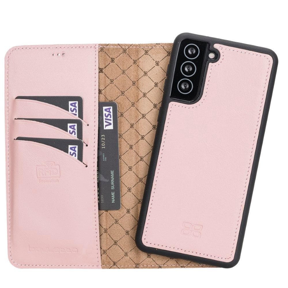 Magnetic Detachable Leather Wallet Cases for Samsung Galaxy S21 Series S21 Plus 6.7" / Pink Bouletta LTD
