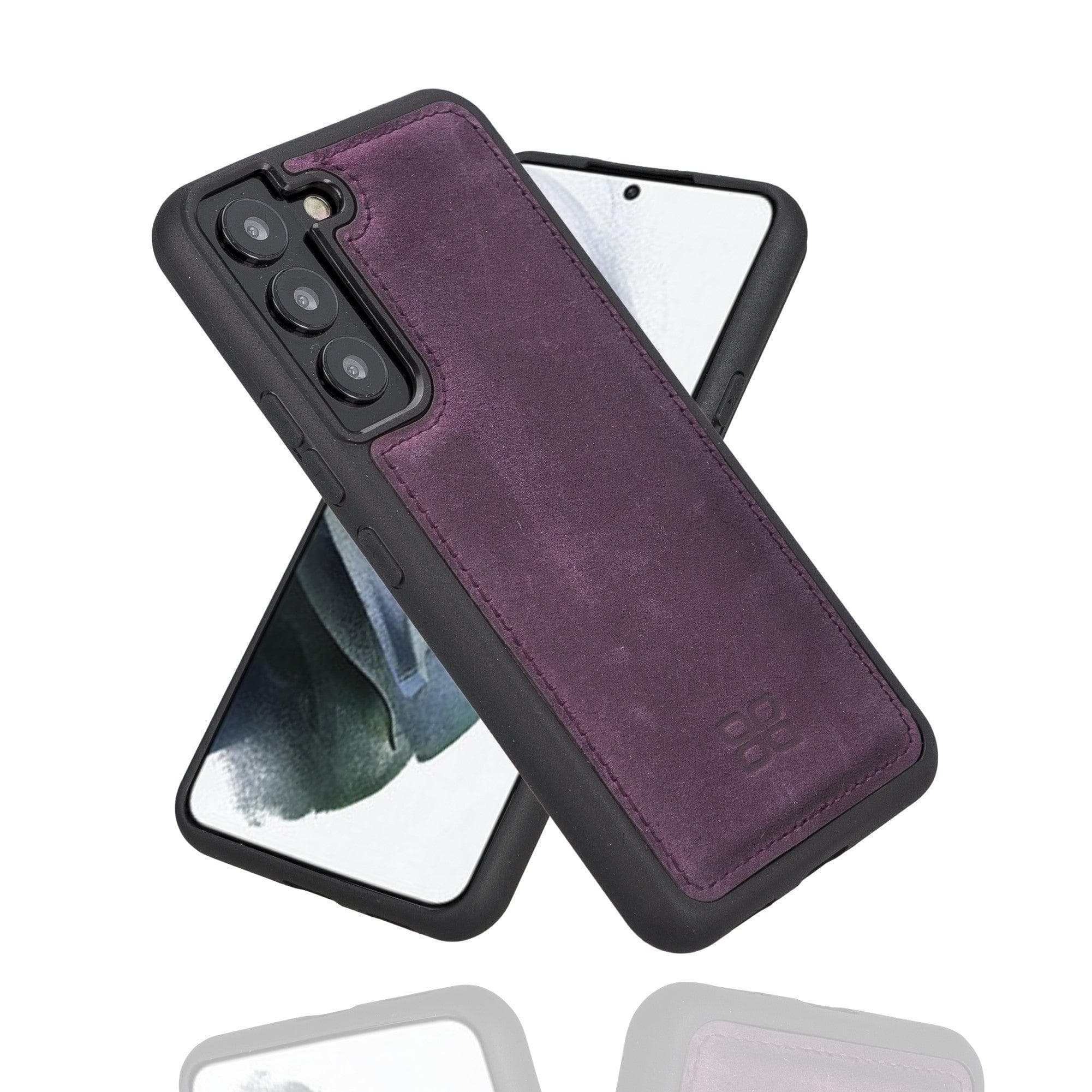 Samsung Galaxy S22 Series Genuine Leather Slim Back Cover Case Samsung Galaxy S22 / Purple Bouletta LTD