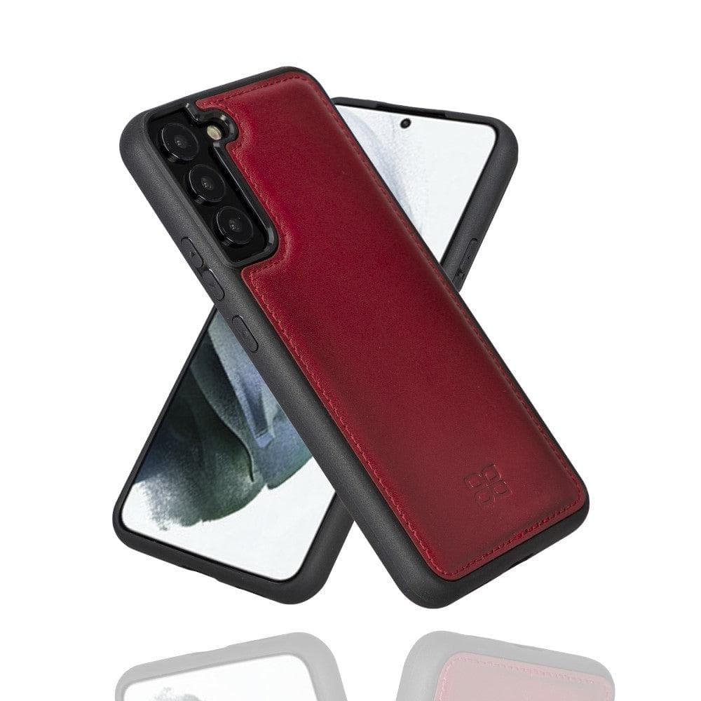 Samsung Galaxy S22 Series Genuine Leather Slim Back Cover Case Samsung Galaxy S22 Plus / Red Bouletta LTD