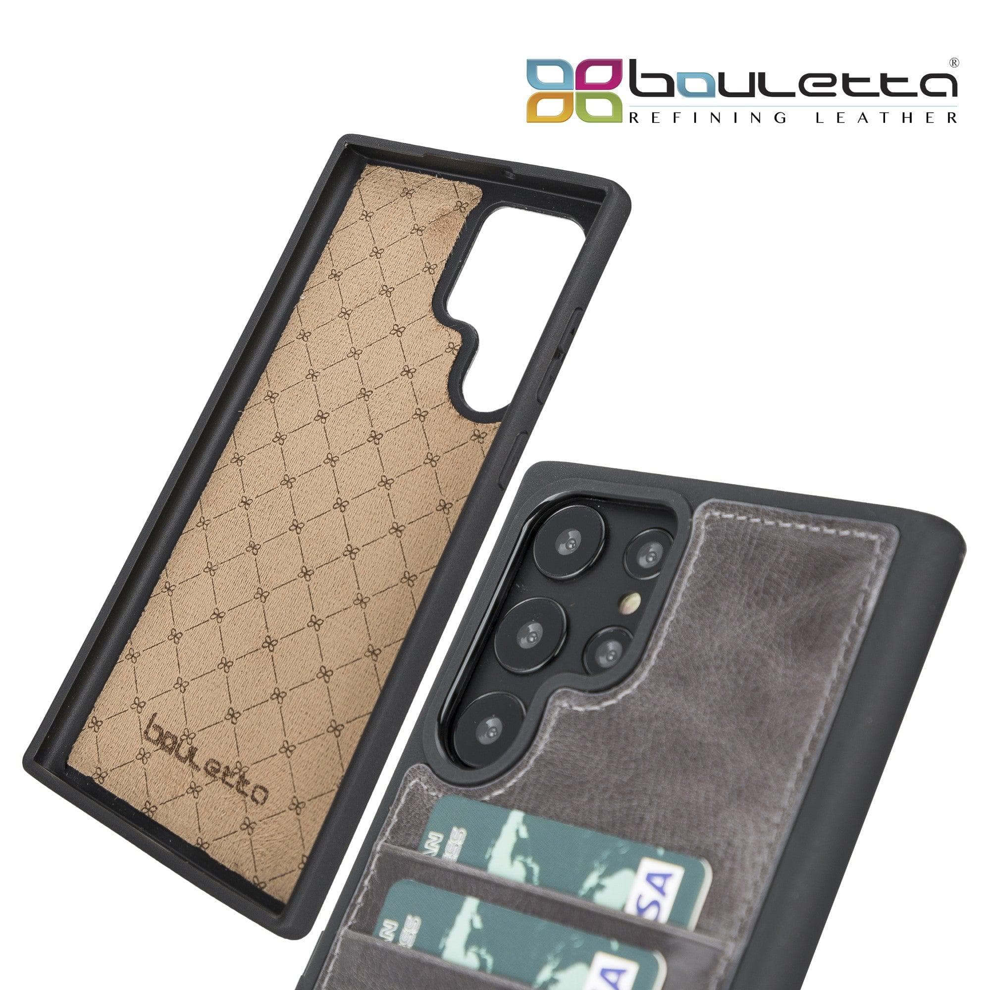 Samsung Galaxy S22 Series Genuine Leather Slim Back Cover Case with Card Holders Bouletta