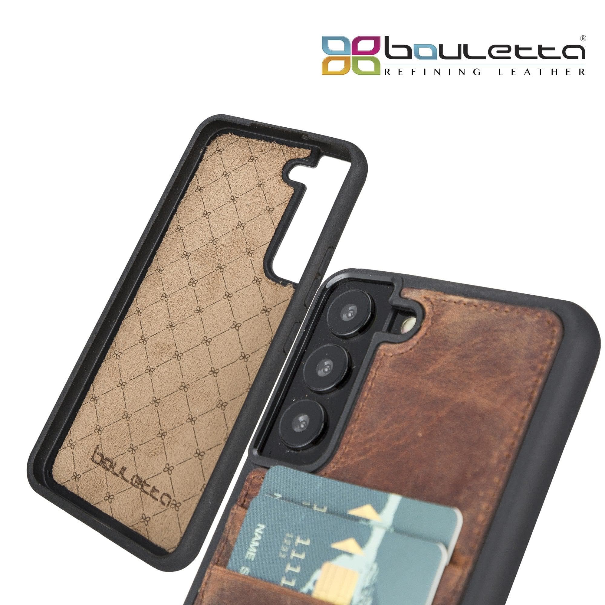 Samsung Galaxy S22 Series Genuine Leather Slim Back Cover Case with Card Holders Bouletta