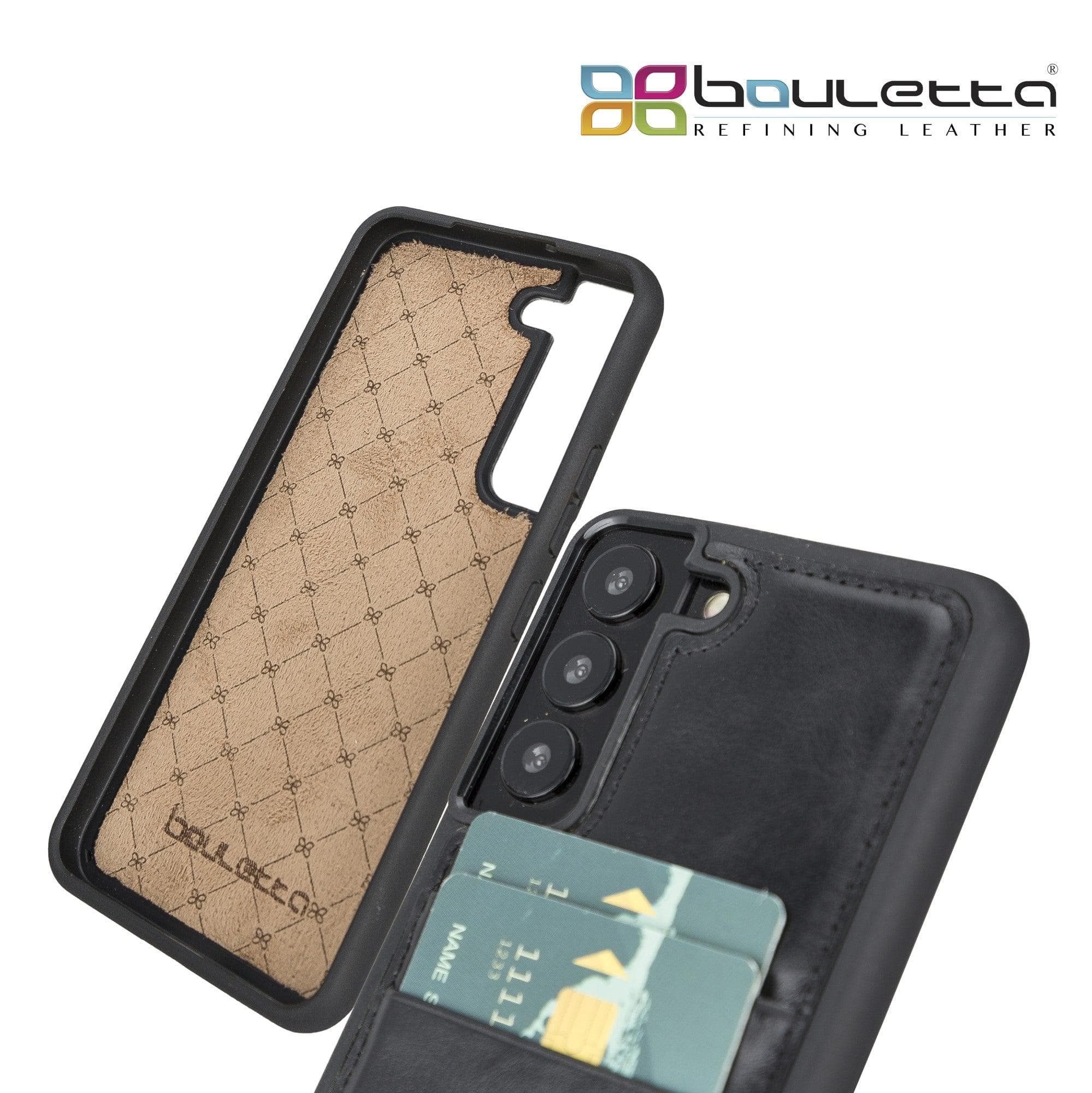 Samsung Galaxy S22 Series Genuine Leather Slim Back Cover Case with Card Holders Bouletta