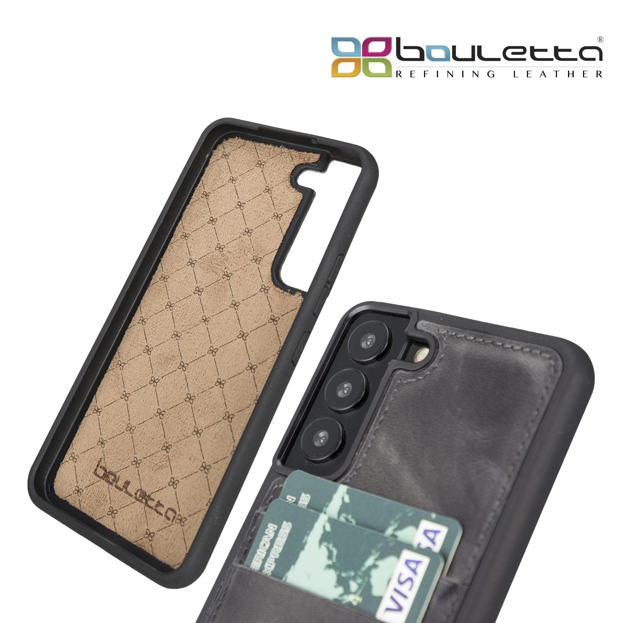 Samsung Galaxy S22 Series Genuine Leather Slim Back Cover Case with Card Holders Bouletta