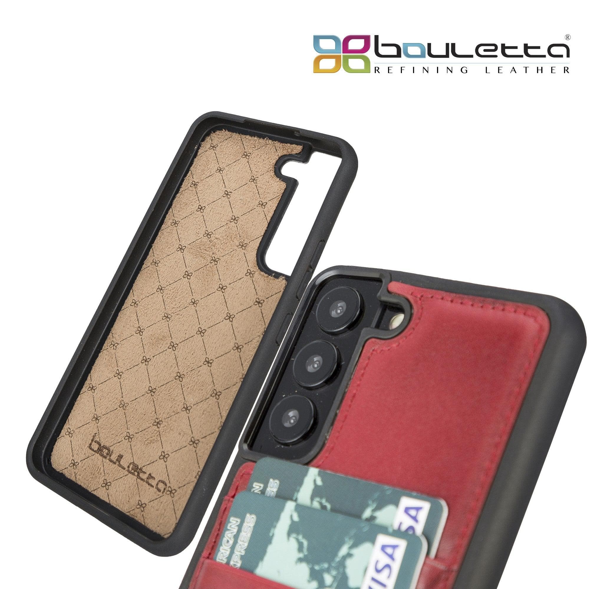 Samsung Galaxy S22 Series Genuine Leather Slim Back Cover Case with Card Holders Bouletta