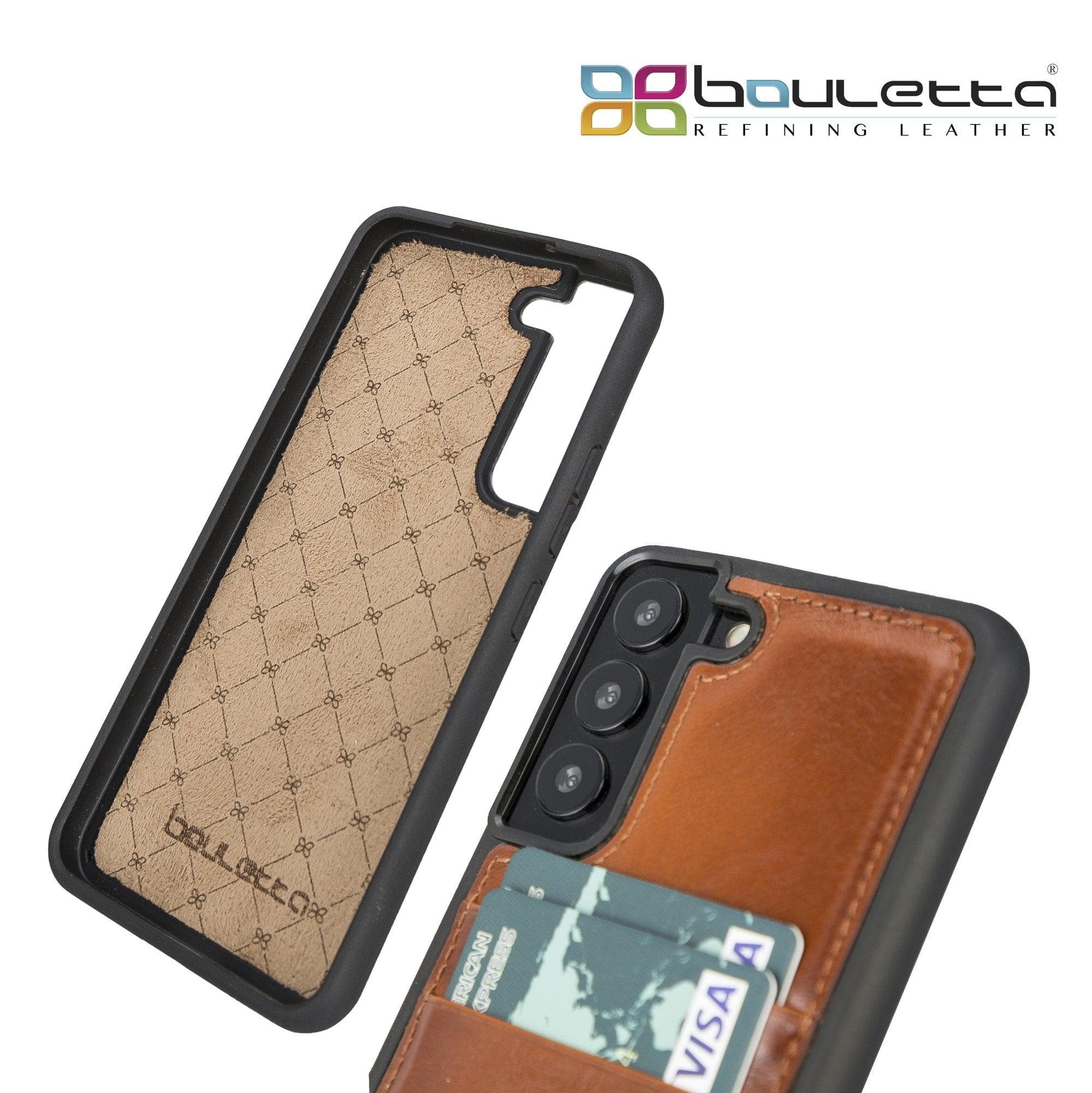 Samsung Galaxy S22 Series Genuine Leather Slim Back Cover Case with Card Holders Bouletta