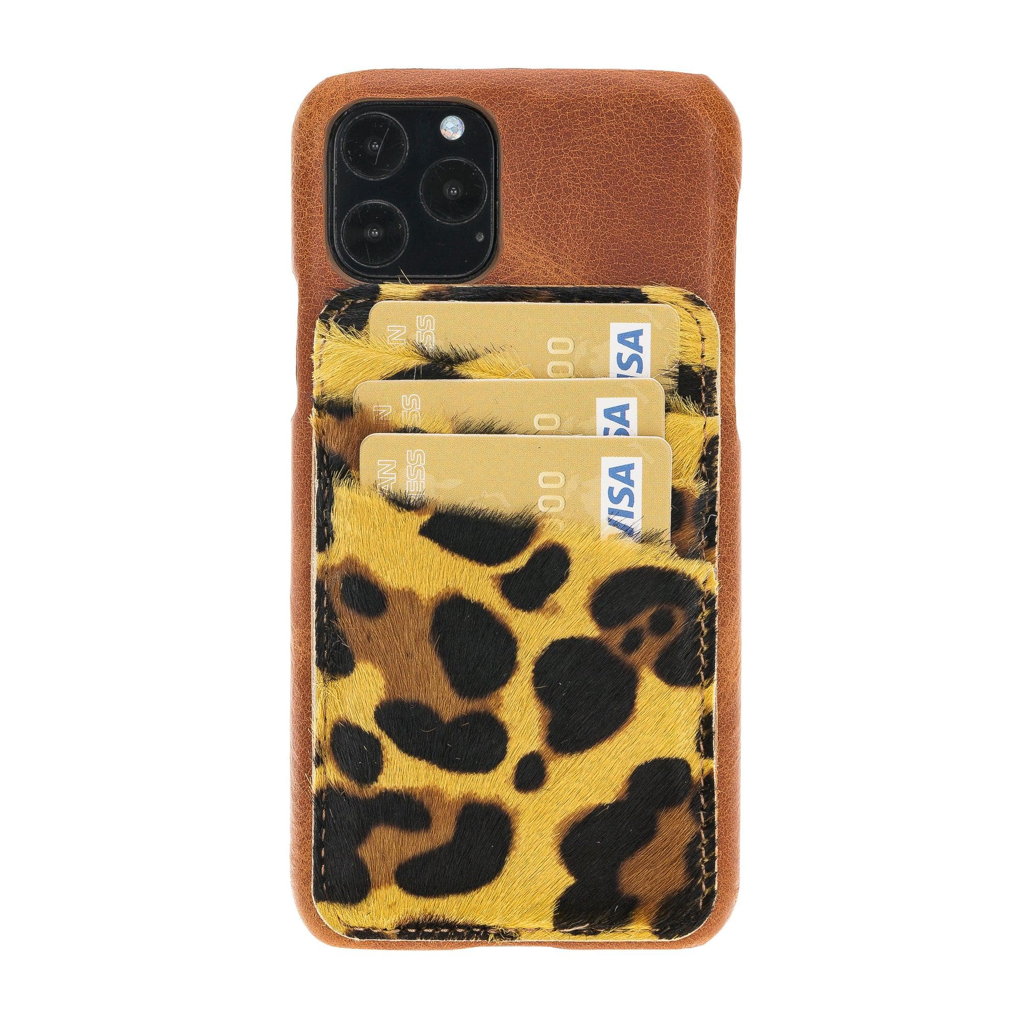 Ultimate Jacket Cases with Detachable Card Holder for iPhone 11 Series iPhone 11 Pro Max / Brown-Leopard Bouletta LTD