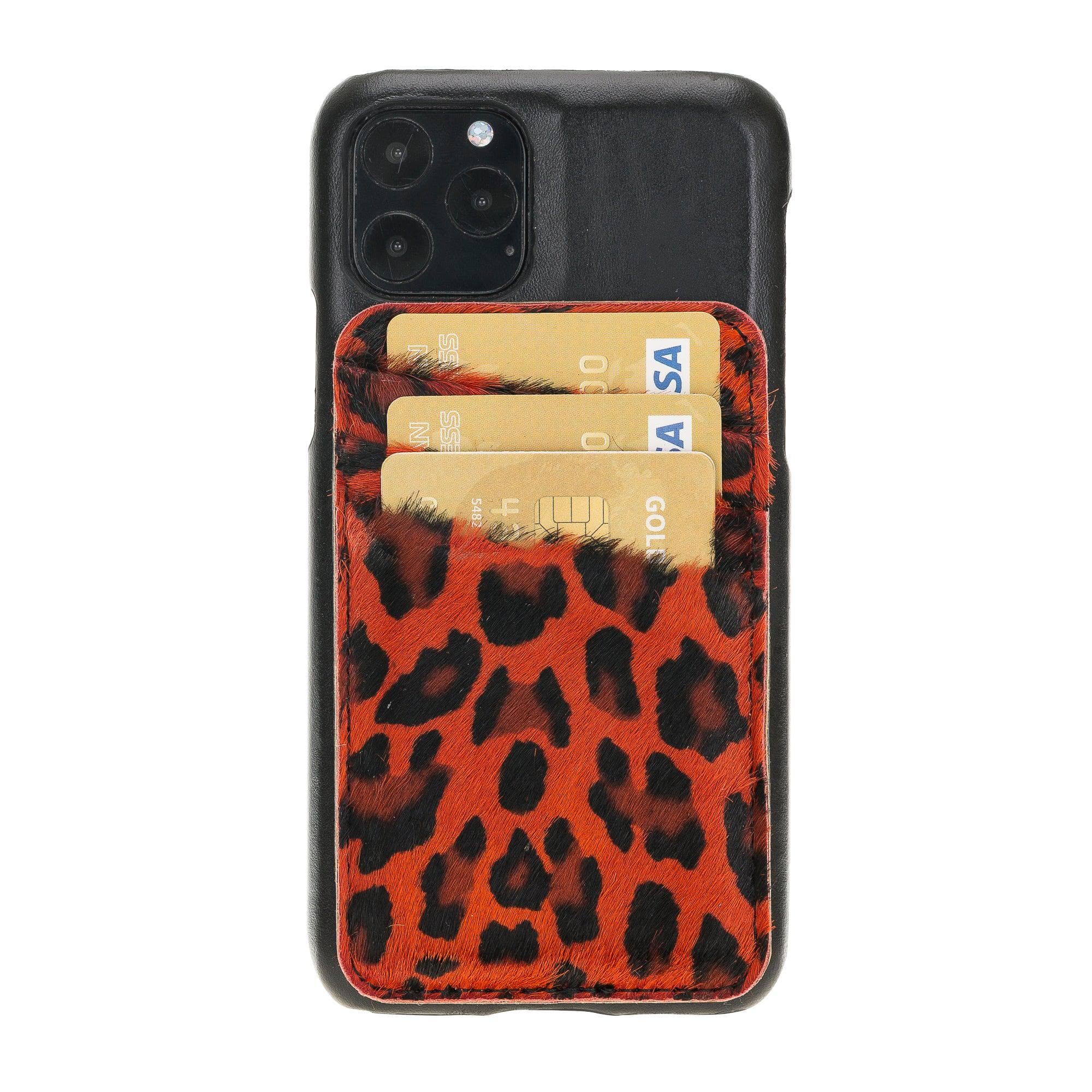 Ultimate Jacket Cases with Detachable Card Holder for iPhone 11 Series iPhone 11 Pro / Black-Red Leopard Bouletta LTD