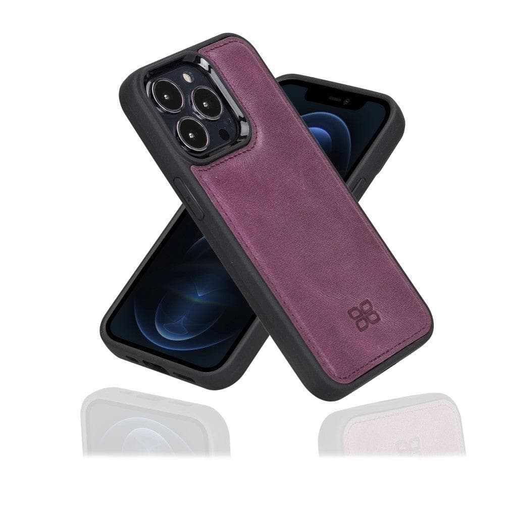 Apple iPhone 13 Series Leather Case with Flexible Back Cover iPhone 13 Pro Max / Purple Bouletta LTD