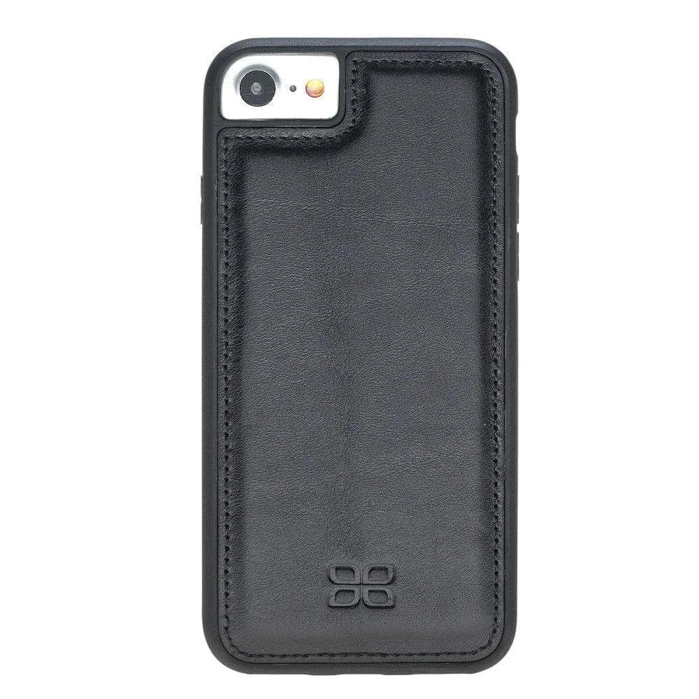 Flexible Genuine Leather Back Cover for Apple iPhone SE Series iPhone SE 3rd Generation / Rustic Black Bouletta LTD