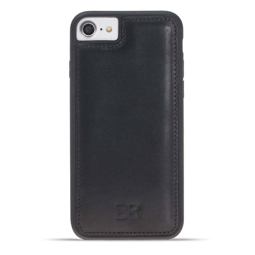 Flexible Genuine Leather Back Cover for Apple iPhone SE Series iPhone SE 3rd Generation / Vegetal Black Bouletta LTD