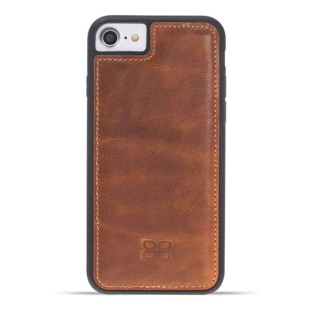 Flexible Genuine Leather Back Cover for Apple iPhone 7 Series iPhone 7 / Vegetal Brown Bouletta