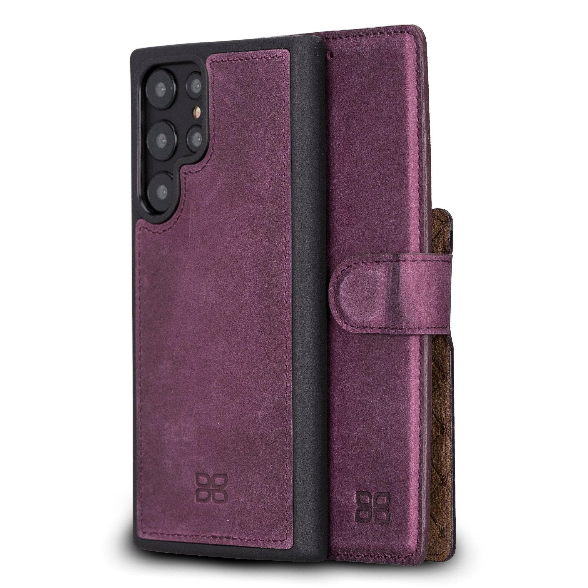 Samsung Galaxy S22 Series Leather Detachable Wallet Case S22 Ultra / Purple Bouletta LTD