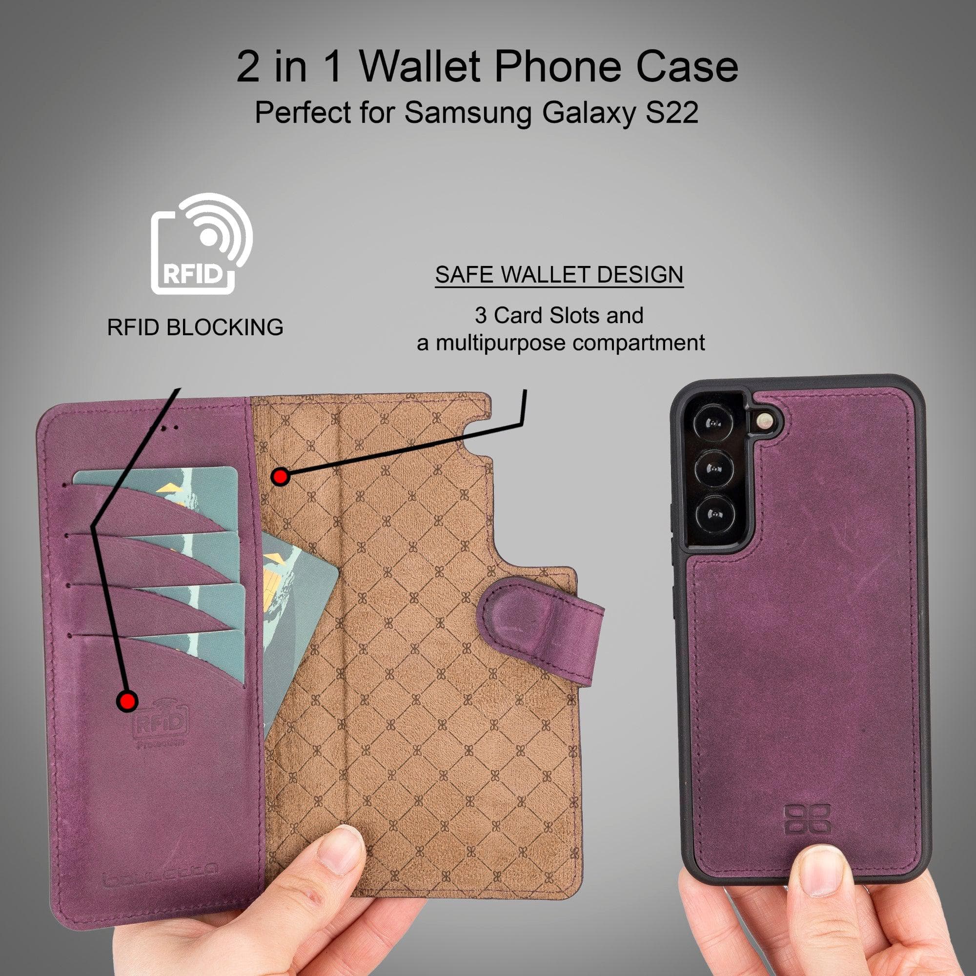 Samsung Galaxy S22 Series Leather Detachable Wallet Case Bouletta LTD