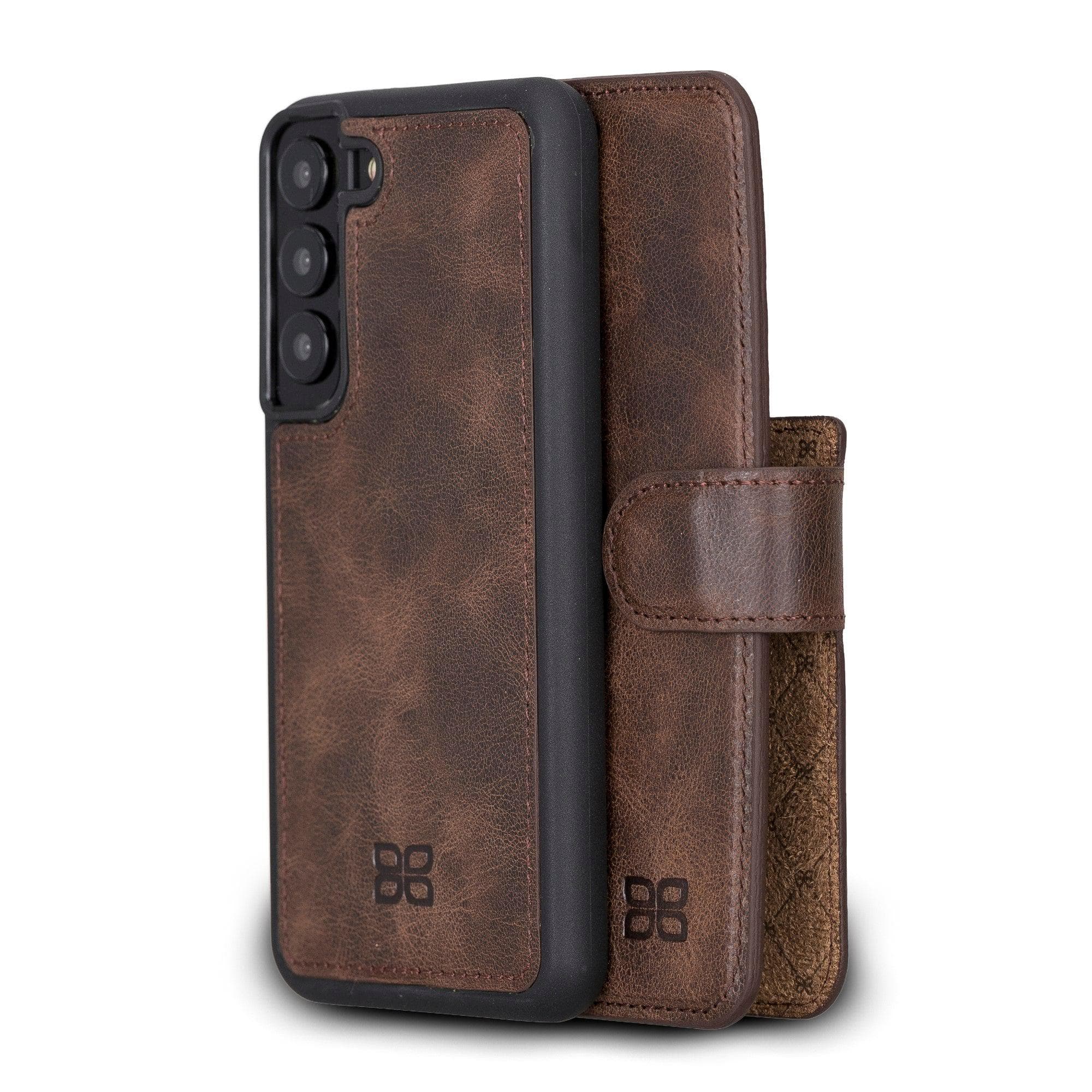 Samsung Galaxy S22 Series Leather Detachable Wallet Case S22 / Dark Brown Bouletta LTD