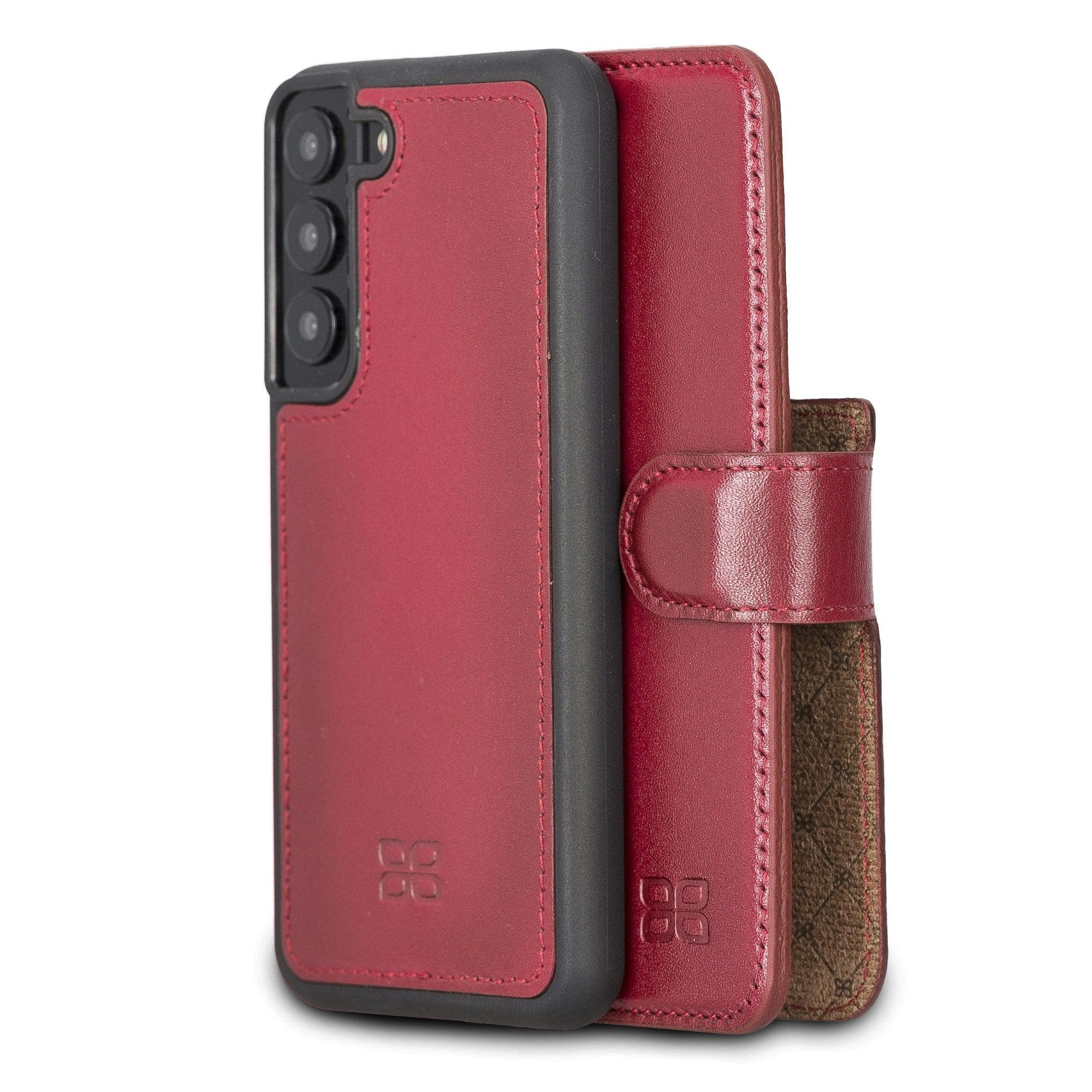 Samsung Galaxy S22 Series Leather Detachable Wallet Case S22 / Red Bouletta LTD
