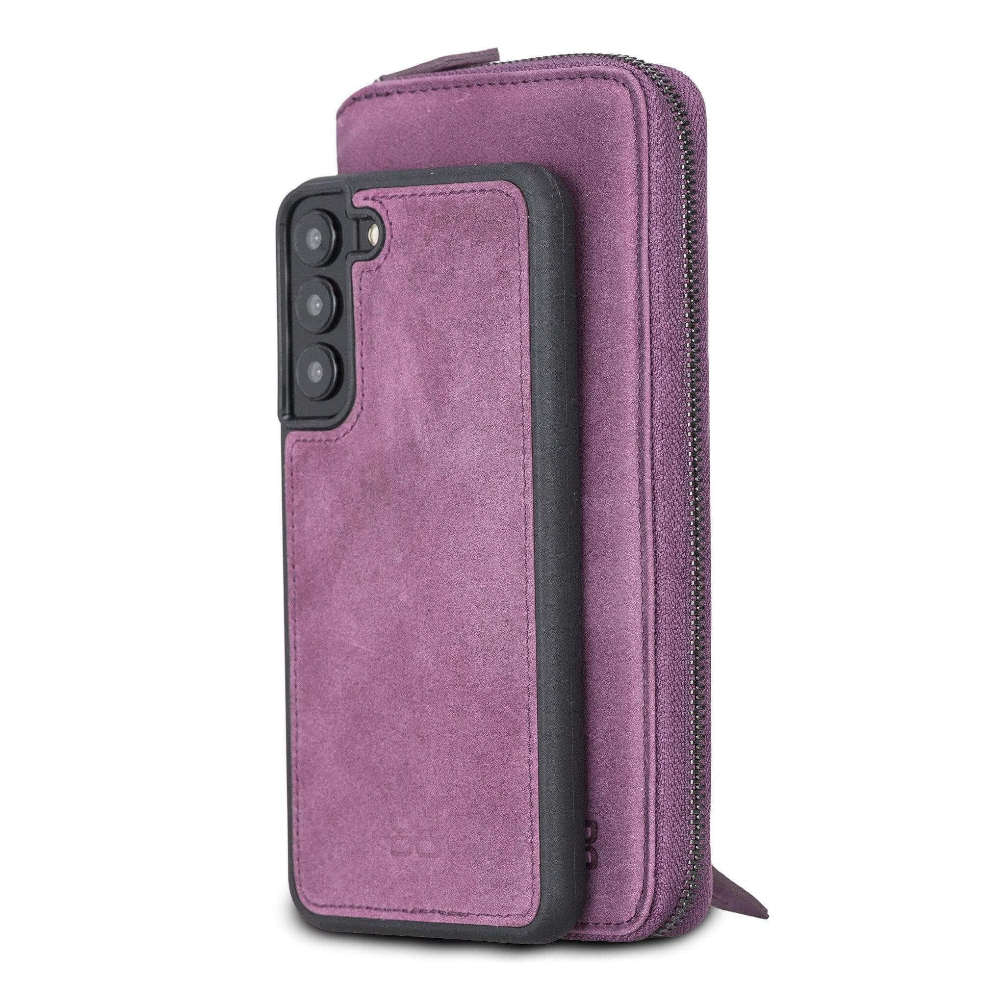 Samsung Galaxy S22 Series Zippered Leather Detachable Wallet Case S22 Plus / Purple Bouletta LTD