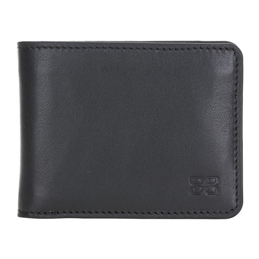 Pier Handmade and Personalised Genuine Leather Wallet for Men's Rustic Black Bouletta LTD