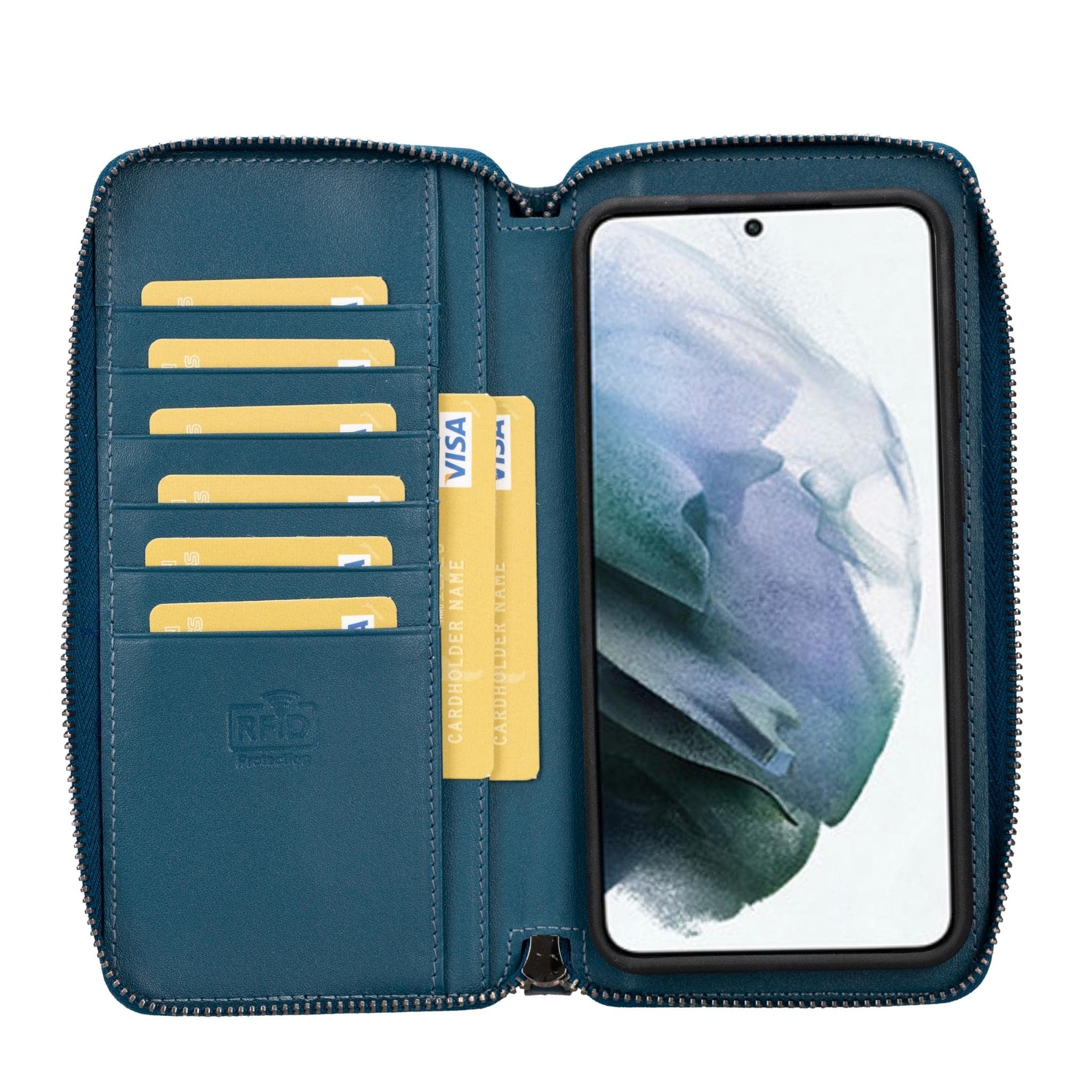 Samsung Galaxy S24 Series Zippered Leather Wallet Cases - PMW Bouletta LTD